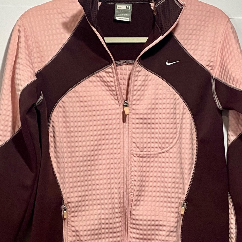 Nike Womens Thermal Zip Sweatshirt Sweater ZipUp Warm Winter Pink Purple, Medium